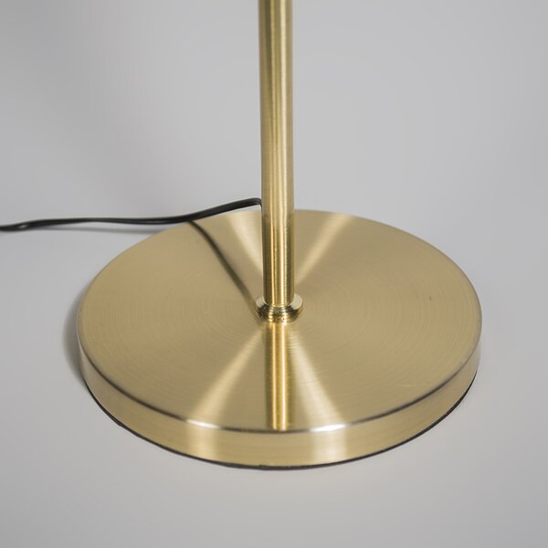 Lampa stojąca złota/mosiężna z czarnym kloszem 45 cm regulowana - Parte