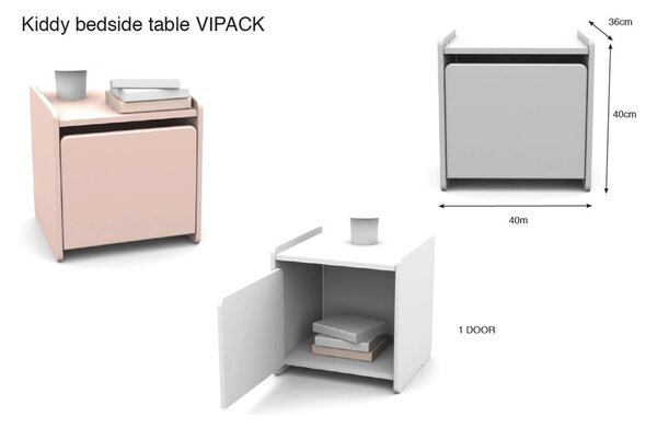 Biała dziecięca szafka nocna Vipack Kiddy