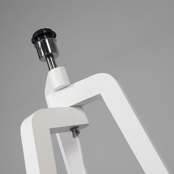 Lampa podłogowa trójnóg biała z kloszem 50 cm czarny - Puros