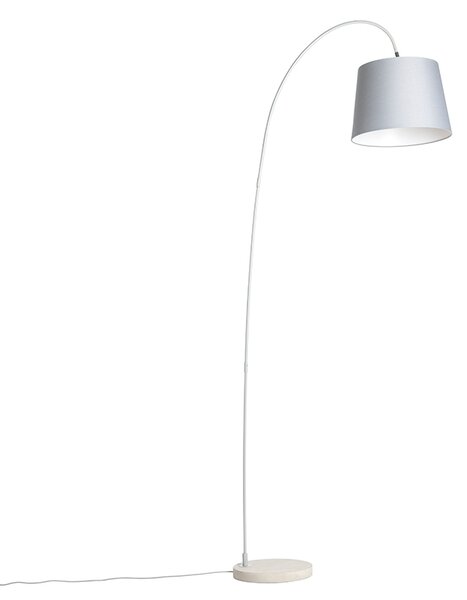 Nowoczesna lampa łukowa z szarym kloszem - Bend