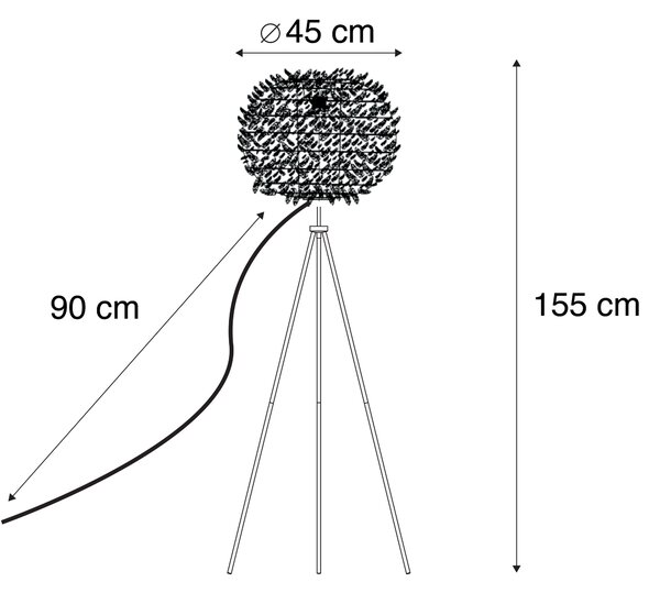 Romantyczna lampa stojąca biała - Feather