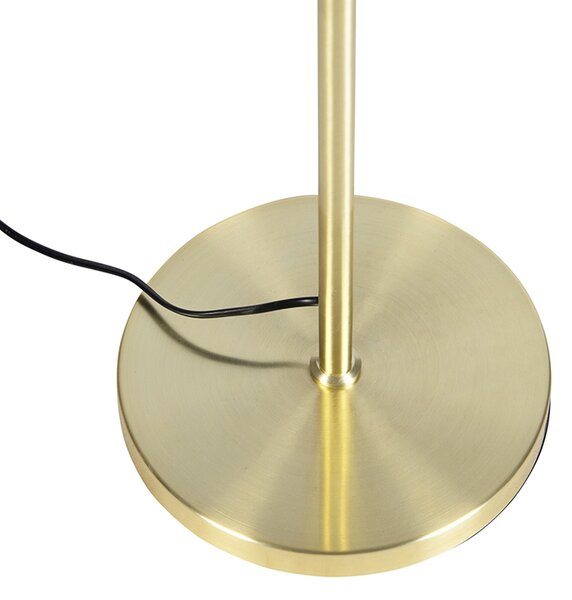 Lampa podłogowa złota/mosiężna z czarnym aksamitnym kloszem 40/40 cm - Parte