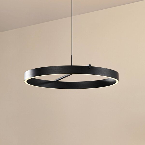 Lampa wisząca Rovan Lucande, możliwość ściemniania, czarny, salon / jadalnia, metal, nowoczesny