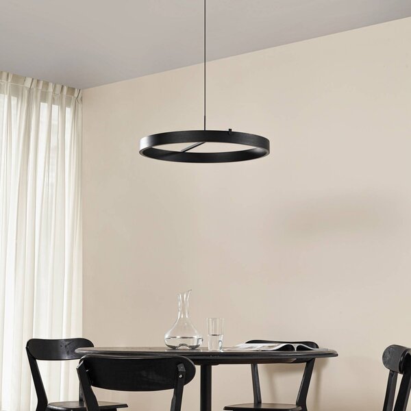 Lampa wisząca Rovan Lucande, możliwość ściemniania, czarny, salon / jadalnia, metal, nowoczesny