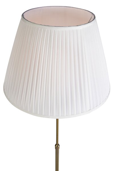 Lampa stojąca brązowa z plisowanym abażurem kremowym 45 cm regulowana - Parte