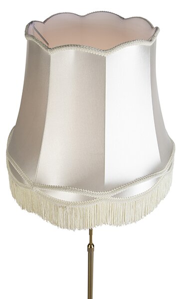 Lampa stojąca brązowa z abażurem Granny kremowym 45 cm regulowana - Parte