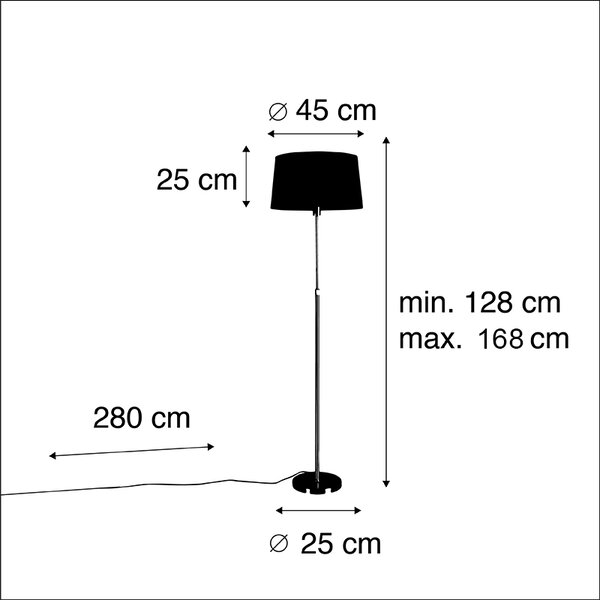 Lampa podłogowa brązowa z abażurem z lnu w kolorze taupe 45 cm, regulowana - Parte