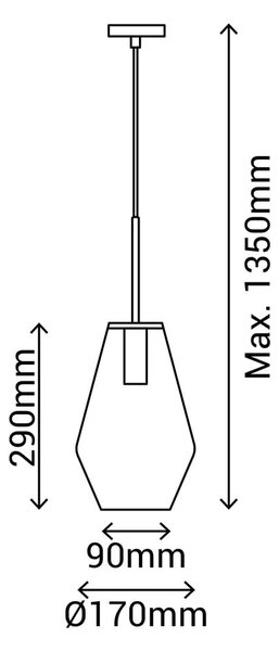Czarna lampa wisząca SULION Lily, wys. 120 cm