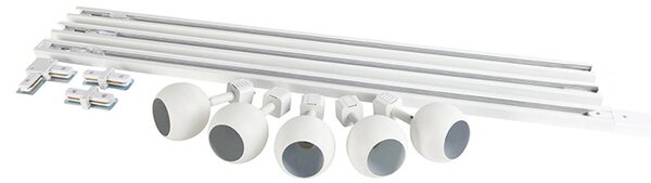 Nowoczesny system szynowy 1-fazowy z 5 reflektorami biały - Gissi
