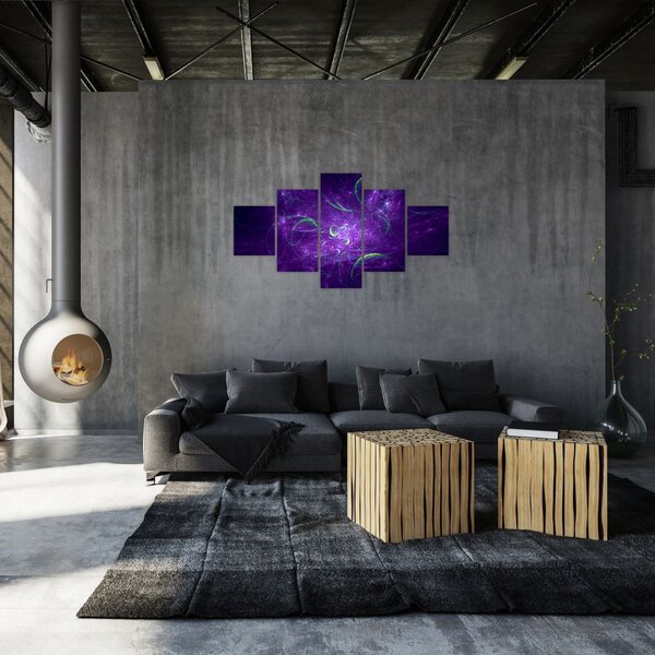 Obraz - fioletowa abstrakcja (125x70 cm)