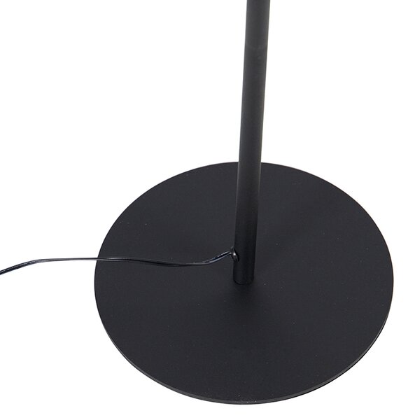 Designerska lampa podłogowa czarna z wbudowanym LED i ściemniaczem dotykowym - Palka