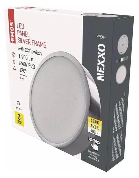 Lampa sufitowa LED w kolorze srebra z połyskiem Nexxo – EMOS
