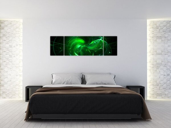 Obraz - zielona abstrakcja (170x50 cm)
