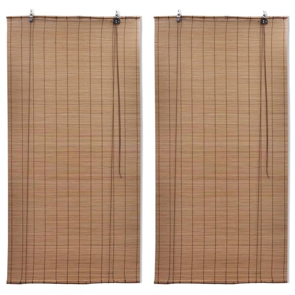 Bambusowe rolety, 2 szt., 120 x 220 cm, brązowe