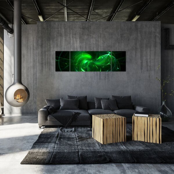 Obraz - zielona abstrakcja (170x50 cm)
