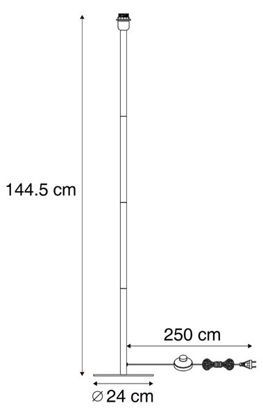 Lampa stojąca czarna bez klosza - Simplo