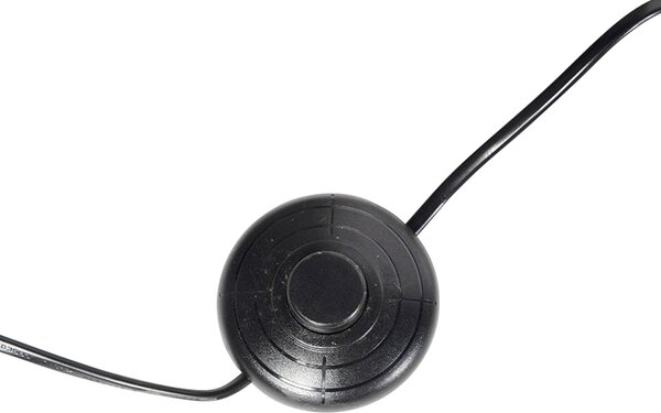 Czarna lampa podłogowa na trójnogu z drewna z czarnym abażurem 50 cm - Puros