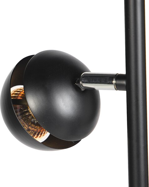 Nowoczesna lampa stojąca 3-punktowa czarna ze złotym wnętrzem - Buell Deluxe