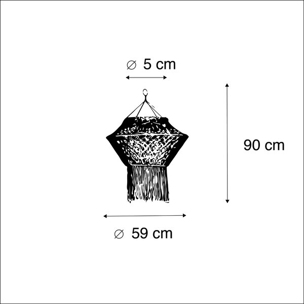 Abażur makramowy naturalny 90 cm