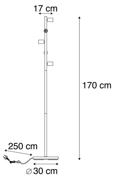 Skandynawska lampa podłogowa czarna 5-świateł - Facil Tube