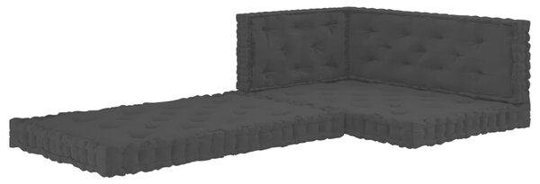 Poduszki na podłogę lub palety, 4 szt., czarne, bawełniane