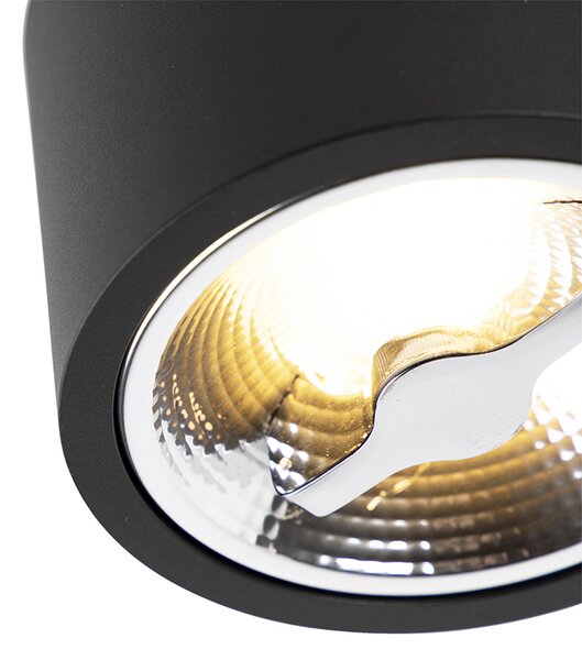 Nowoczesny plafon reflektor czarny AR111 w komplecie z LED - Expert