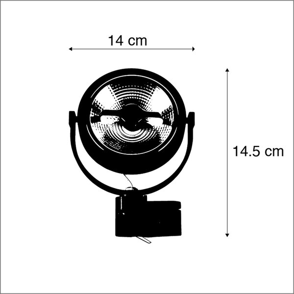 Reflektor szynowy LED 3-fazowy czarny 15W 2700K w komplecie z AR111 - Expert