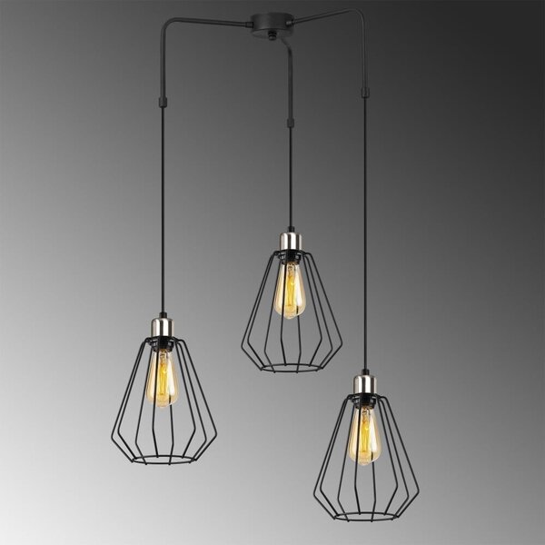 Czarna metalowa lampa wisząca Opviq lights Mathaios