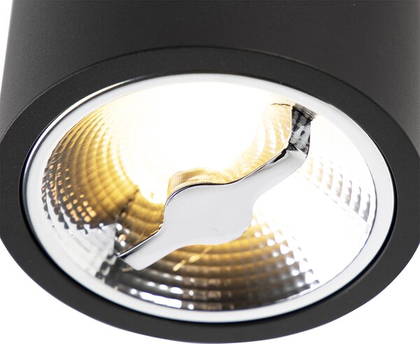 Nowoczesny plafon reflektor czarny AR111 w komplecie z LED - Expert