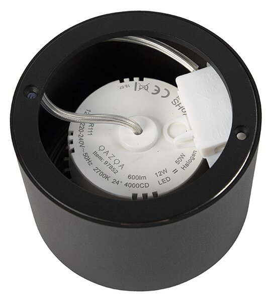 Nowoczesny plafon reflektor czarny AR111 w komplecie z LED - Expert