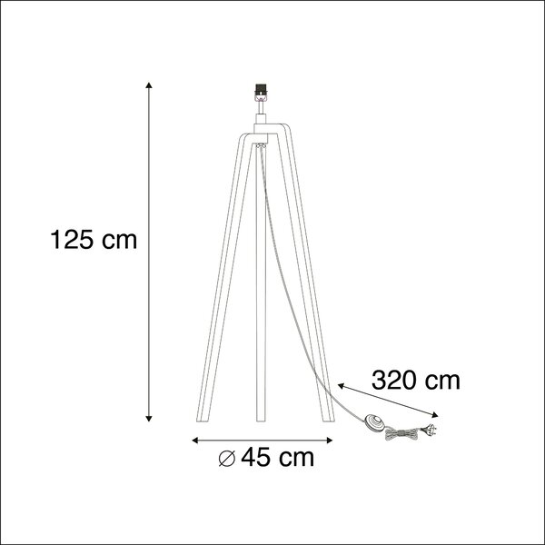 Lampa stojąca czarna bez klosza - Puros