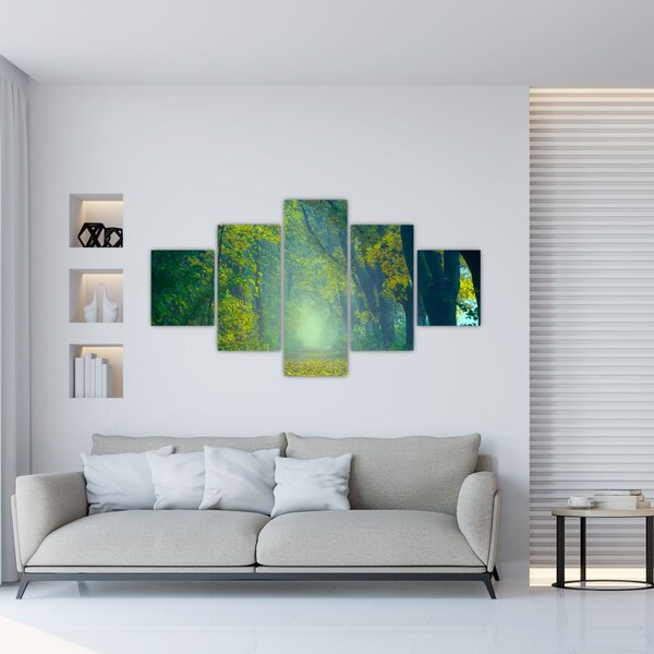 Obraz drogi wysadzanej drzewami (125x70 cm)