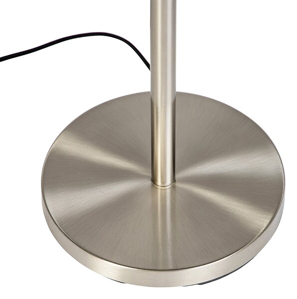 Nowoczesna lampa podłogowa stalowa z czarnym kloszem 45 cm - Simplo