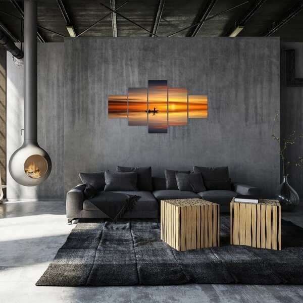 Obraz - żeglowanie na łodzi (125x70 cm)