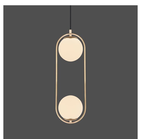 Lampa wisząca w kolorze złota ze szklanym kloszem ø 20 cm Arch – Squid Lighting