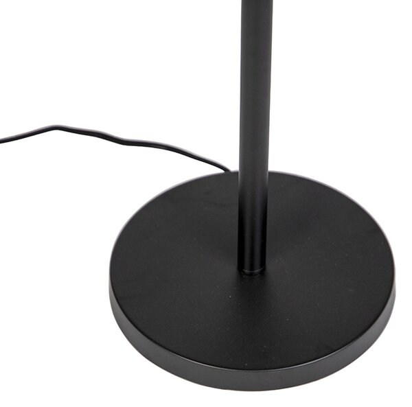 Klasyczna lampa stojąca czarna z abażurem Granny B szary - Simplo