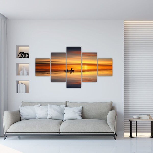 Obraz - żeglowanie na łodzi (125x70 cm)