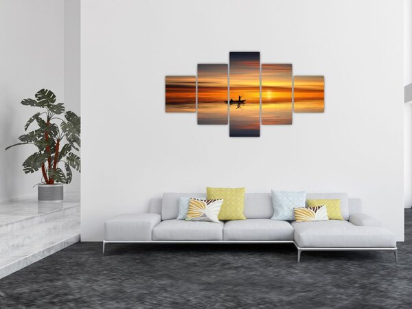 Obraz - żeglowanie na łodzi (125x70 cm)