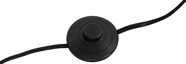 Designerska lampa podłogowa czarna z dymionym szkłem - Dome