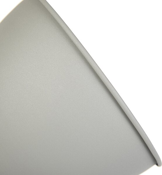 Lampa podłogowa w stylu industrialnym na drewnianym trójnogu z szarym kloszem - Laos