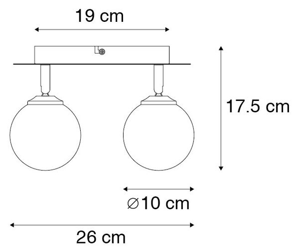 Reflektor złoty 2-punktowy regulowany z dymionym szkłem - Athens