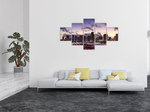 Obraz metropolii z drapaczami chmur (125x70 cm)