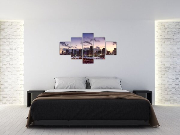 Obraz metropolii z drapaczami chmur (125x70 cm)