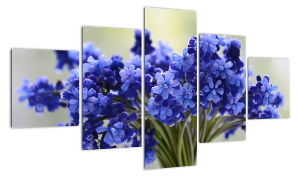 Obraz bukietu niebieskich kwiatów (125x70 cm)
