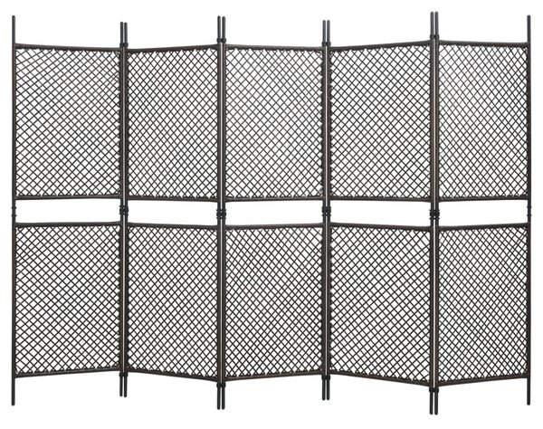 Panel ogrodzeniowy z polirattanu, 3x2 m, brązowy