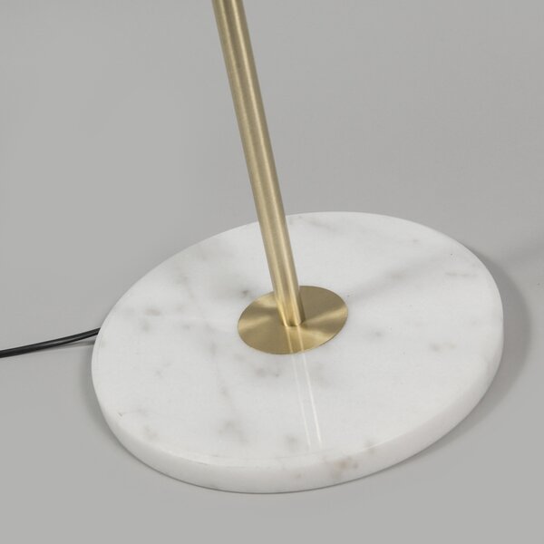 Lampa stojąca mosiądz z szarym kloszem 50 cm - Kaso