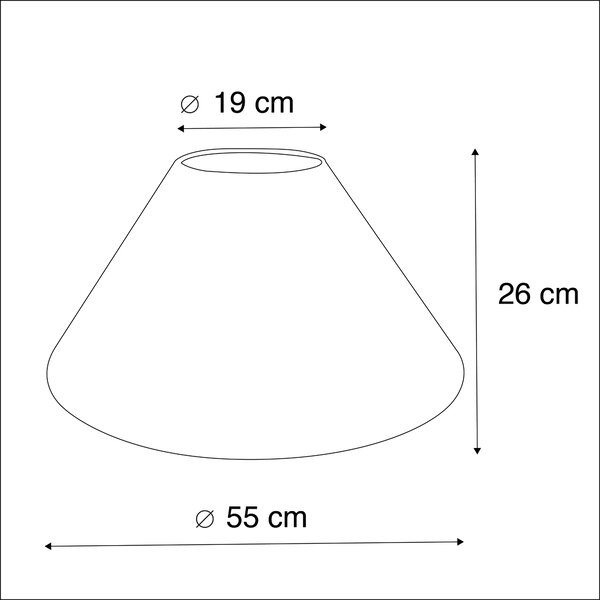 Abażur materiałowy beżowy okrągły ścięty 55/19/26