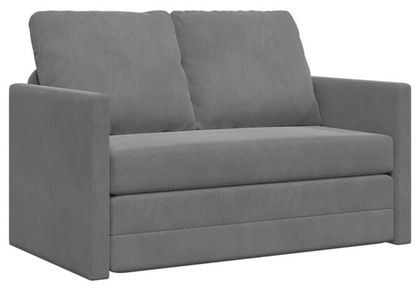 Sofa podÅogowa 2-w-1, ciemnoszara, 122x204x55 cm, aksamit