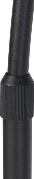 Lampa łukowa czarna z abażurem z weluru w kolorze ochry z dodatkiem złota 50 cm - XXL