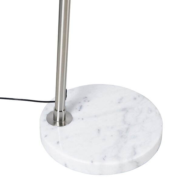 Lampa łukowa ze stali z podstawą z białego marmuru, regulowana - XXL